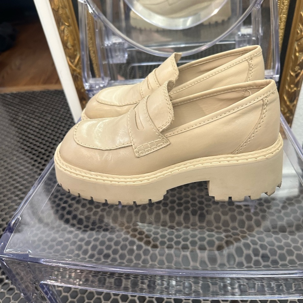 Mango Tan Chunky Platform Loafers